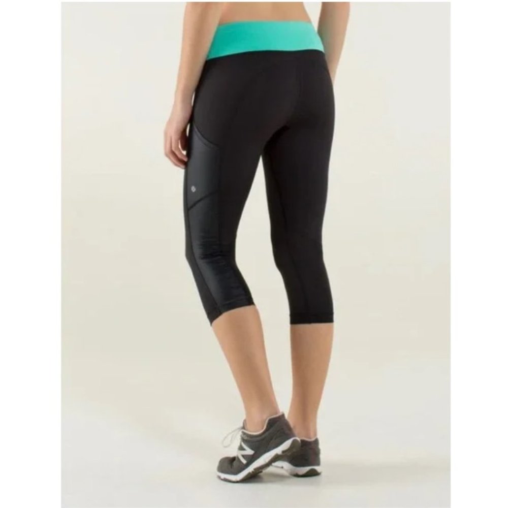 Lululemon Cut The Crop Black / Bali Breeze 4